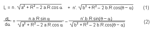 Formules chemin optique et dérivée